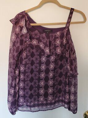 Purple and pink design chiffon top